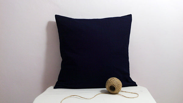 Hmong Indigo Pillow Cover - Navy Batik Throw Pillow