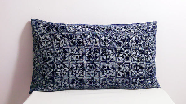 Hmong Indigo Pillow Cover - Navy Batik Throw Pillow